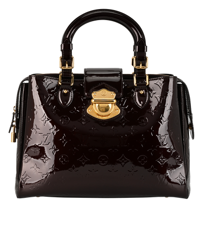 Vernis Melrose, &pound;750, Handbags, Burgundy, Patent Leather, Front view